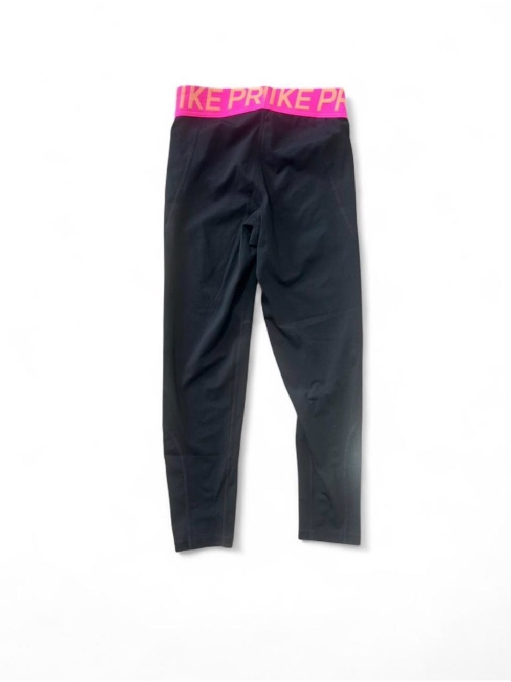 Nike Pro Black Crop Leggings Pink Waistband Size Small - Picture 3 of 4